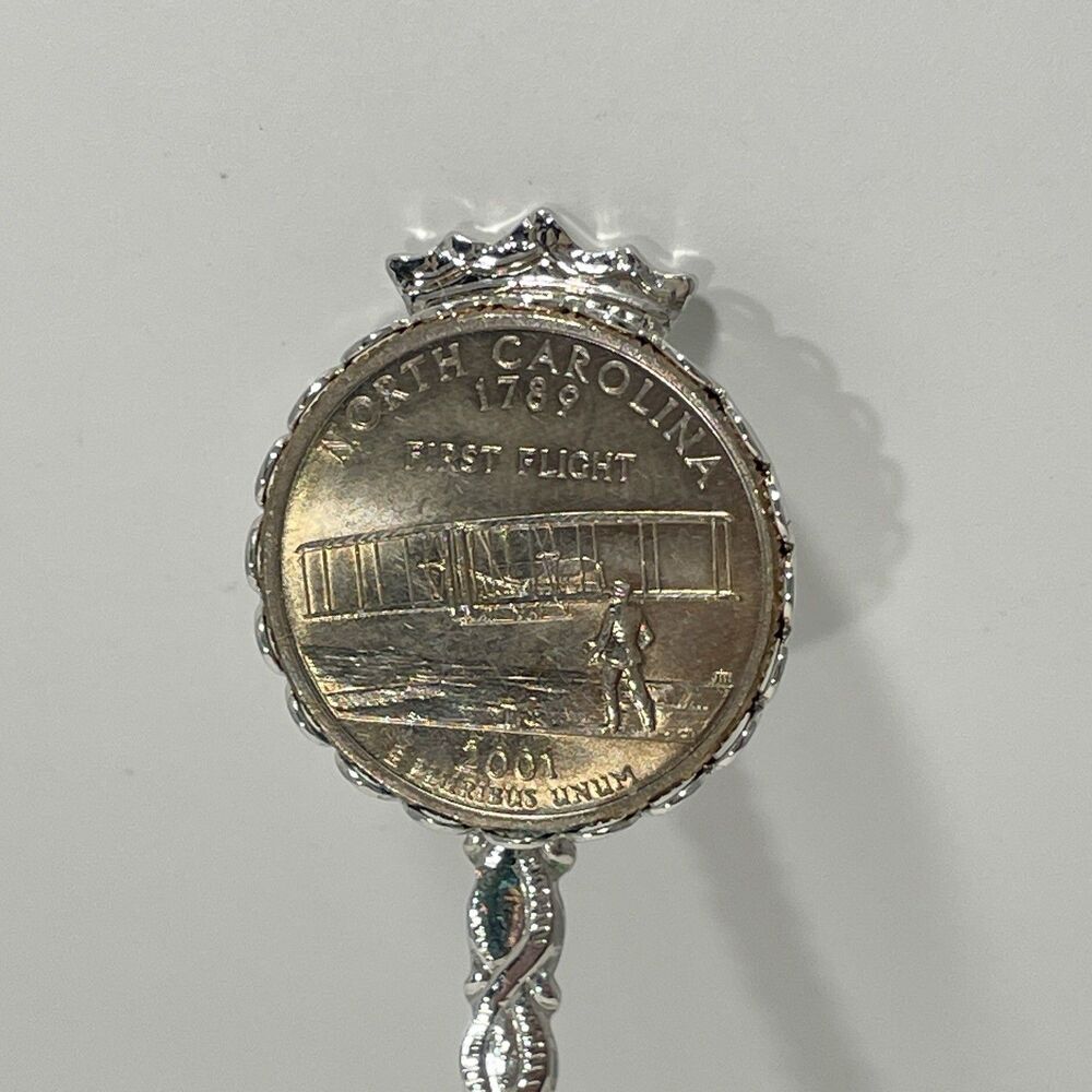 North Carolina First Flight 1903 Quarter Souvenir Spoon Wright Brothers - Picture 2 of 7